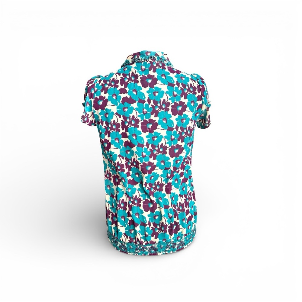 Fossil Vibrant Floral Blouse in Teal and Purple - Picture 9 of 11
